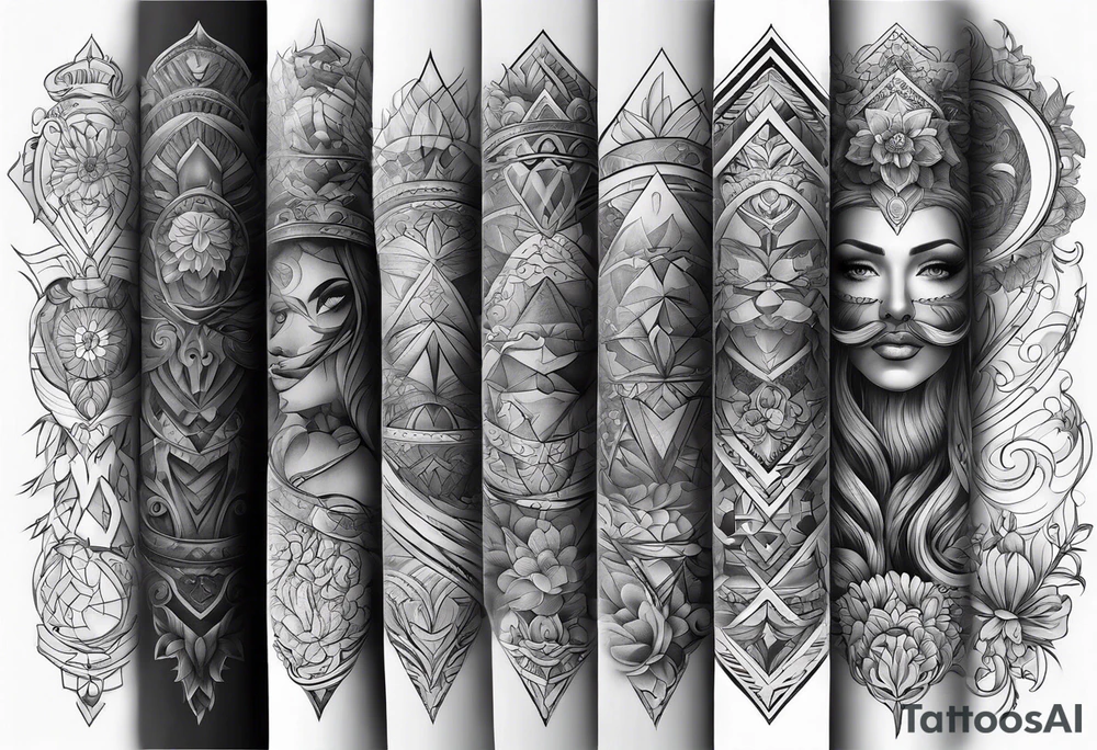 Full sleeve tattoo family tattoo idea