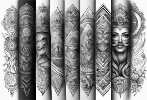 Full sleeve tattoo family tattoo idea