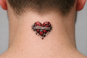 A realistic heart falling apart for believing forever might be real tattoo idea