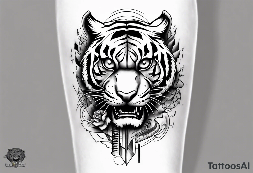 Electricity Tiger forearm tattoo tattoo idea