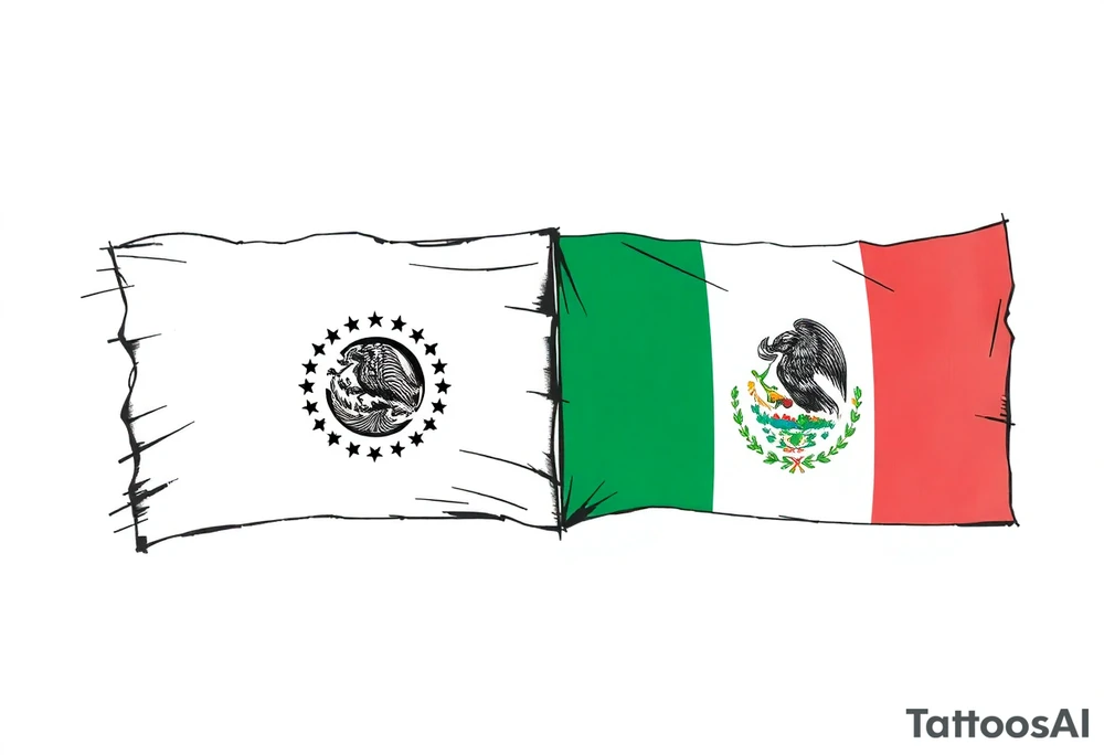 Venezuelan and Mexican flag tattoo idea