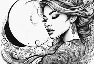 girl on her back 
floating on still water
aerial view tattoo idea