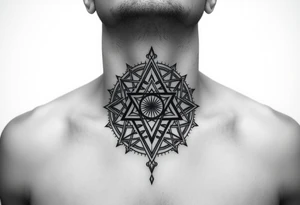 multiple layers of sacred geometry, on the throat and neck tattoo idea