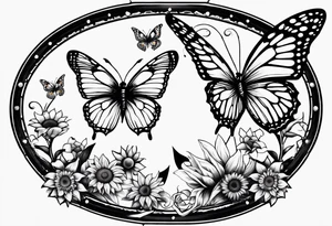 Butterfly, sunflower, book, fly, fish tattoo idea