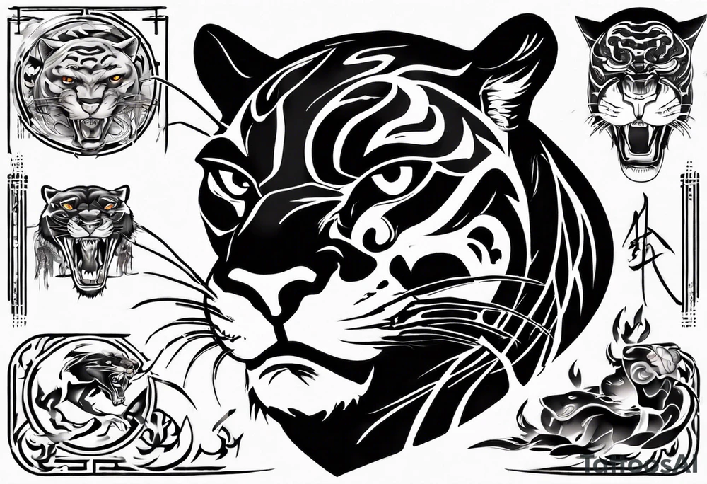 Panther body tattoo idea