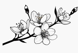 Cherry blossum branch, from shoulder to wrist, blossom fully at the end tattoo idea