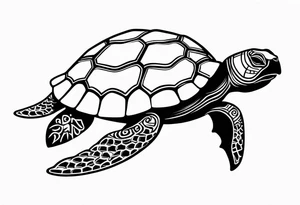 Turtle and starfish chain simple small tattoo idea