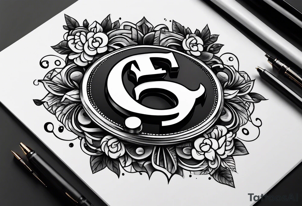 a percent sign and the money logo combined tattoo idea