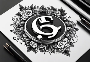 a percent sign and the money logo combined tattoo idea