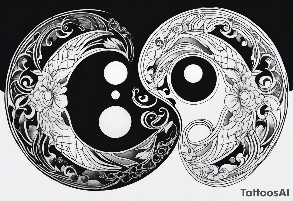 Powerful majestic ying Yang tattoo idea