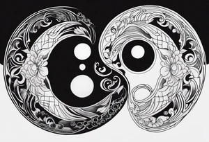 Powerful majestic ying Yang tattoo idea