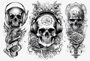 full arm. music combined with science. do not include skulls tattoo idea