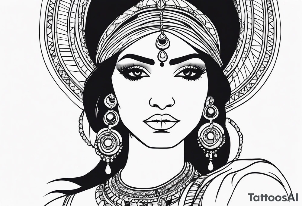 indian woman tattoo idea