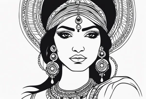 indian woman tattoo idea