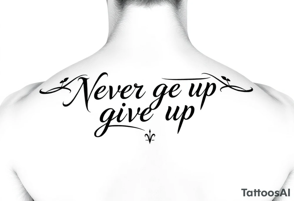 Never give up tattoo idea