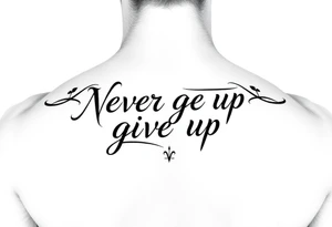 Never give up tattoo idea