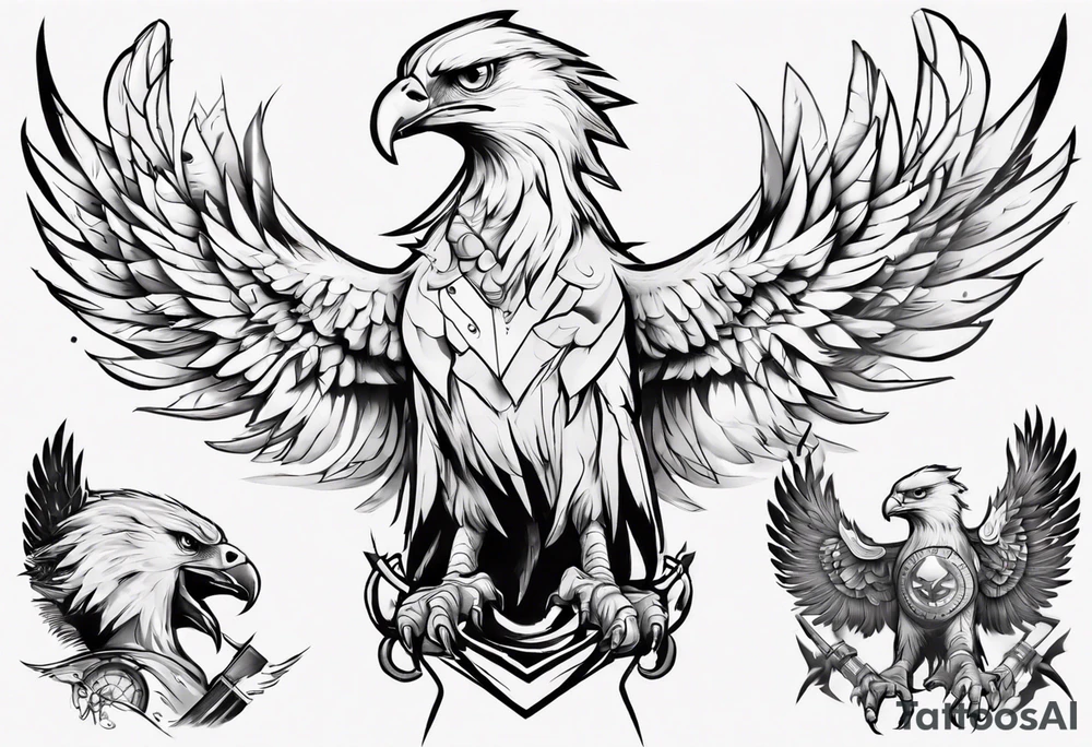 A white hawk as a warrior tattoo idea