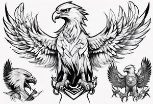 A white hawk as a warrior tattoo idea