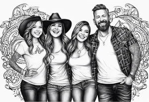 dad and 2 daughters and the chorus too dancing queen tattoo idea