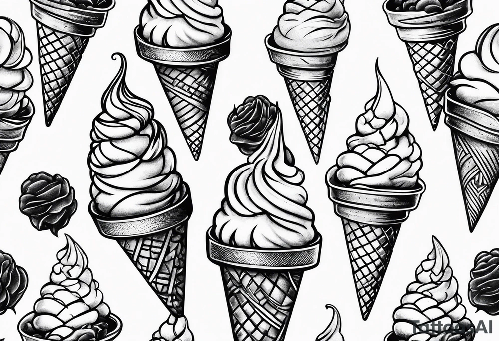 tiny ice cream cone tattoo tattoo idea