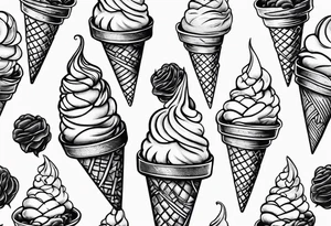 tiny ice cream cone tattoo tattoo idea