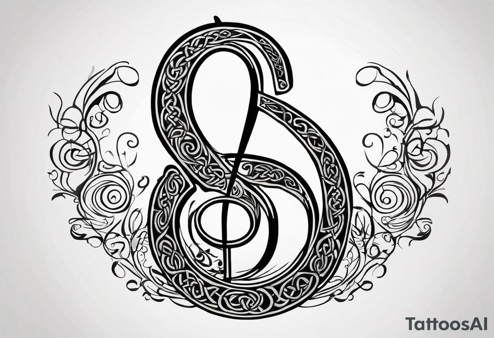 Celtic style bass clef tattoo idea