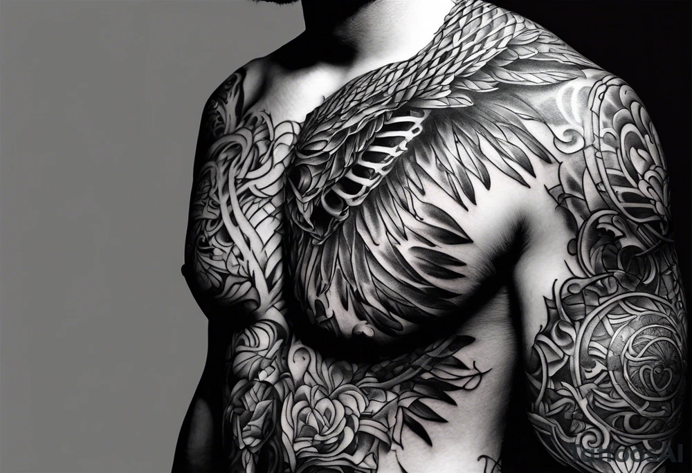 rib cage exposing heart tattoo idea