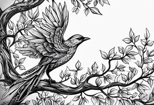 tree wings, but the branches are the wings  and no feathers or leaves. tattoo idea