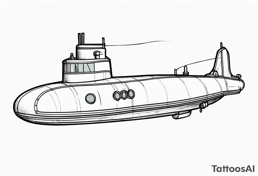 modern submarine surfacing slight left turn front view tattoo idea modern submarine surfacing slight left turn front view tattoo idea