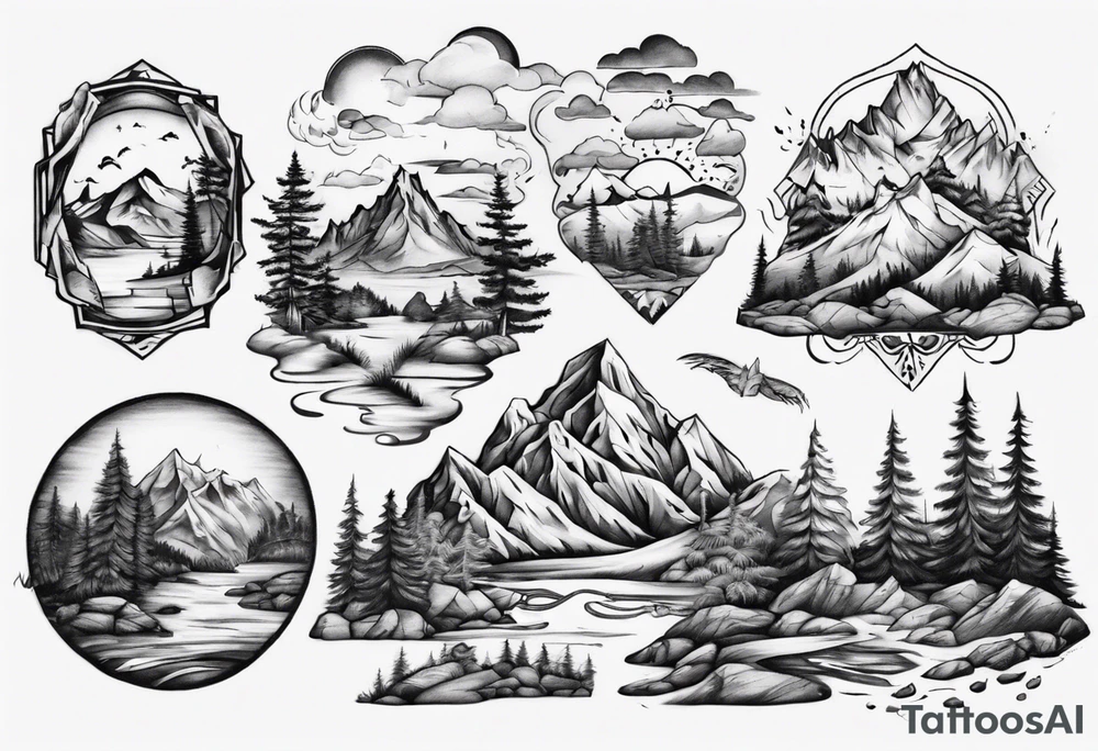 mountain landscape tattoo idea