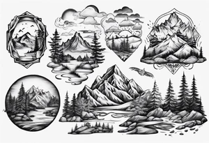 mountain landscape tattoo idea