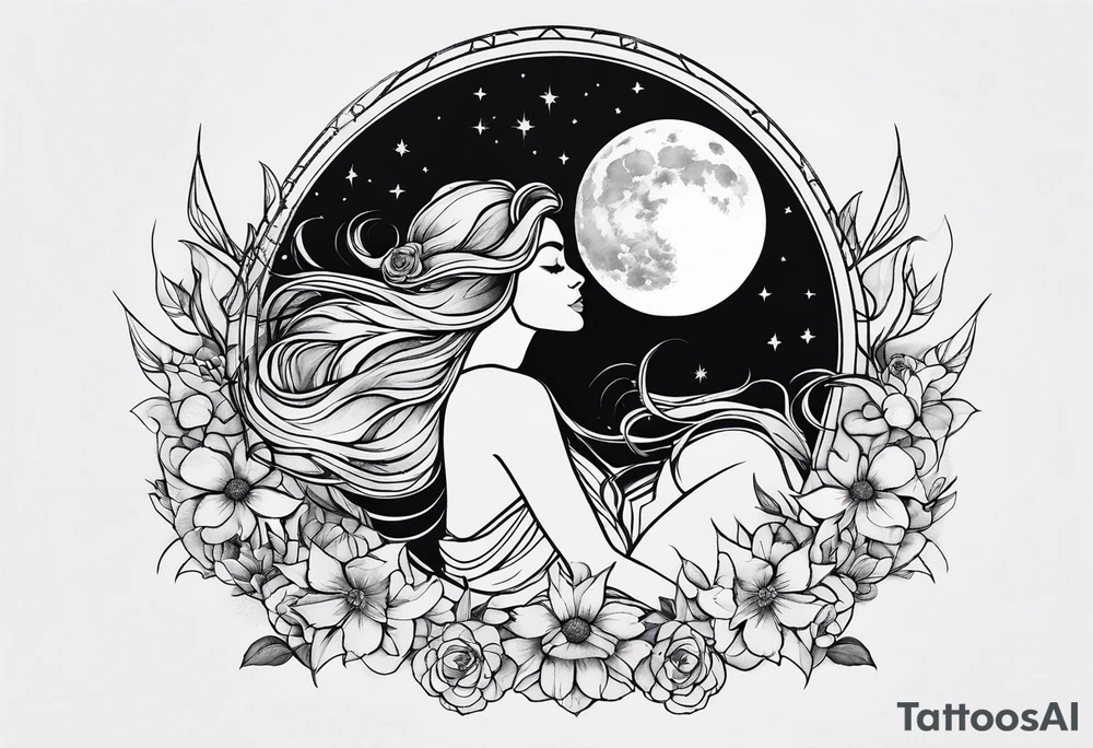 divine feminine
dainty
moon tattoo idea