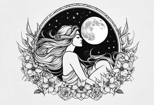 divine feminine
dainty
moon tattoo idea