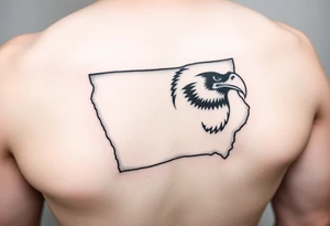 The state of Iowa and herkey the Hawkeye tattoo idea