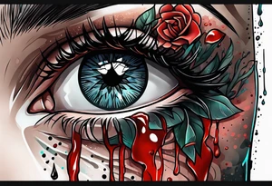 an eye crying blood tattoo idea