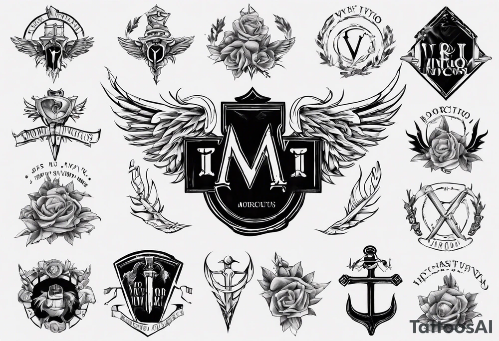 roman font saying "morior invictus" tattoo idea