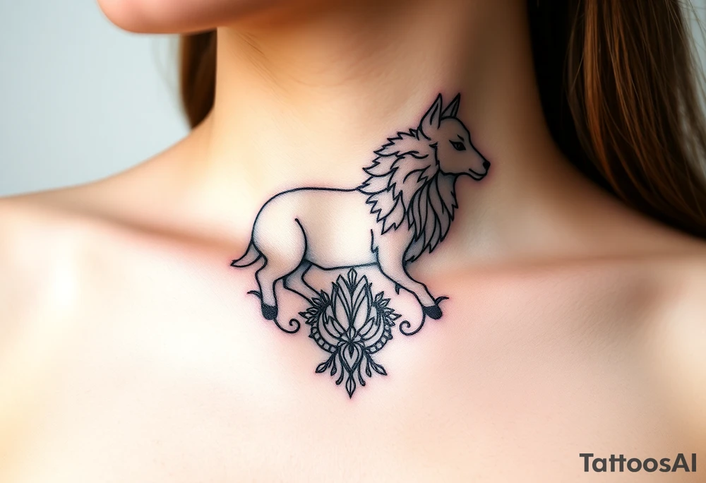 A sheep wolf creature tattoo idea