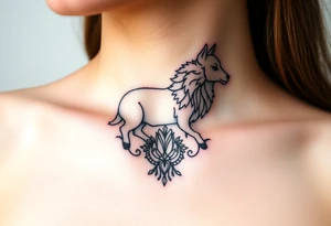 A sheep wolf creature tattoo idea