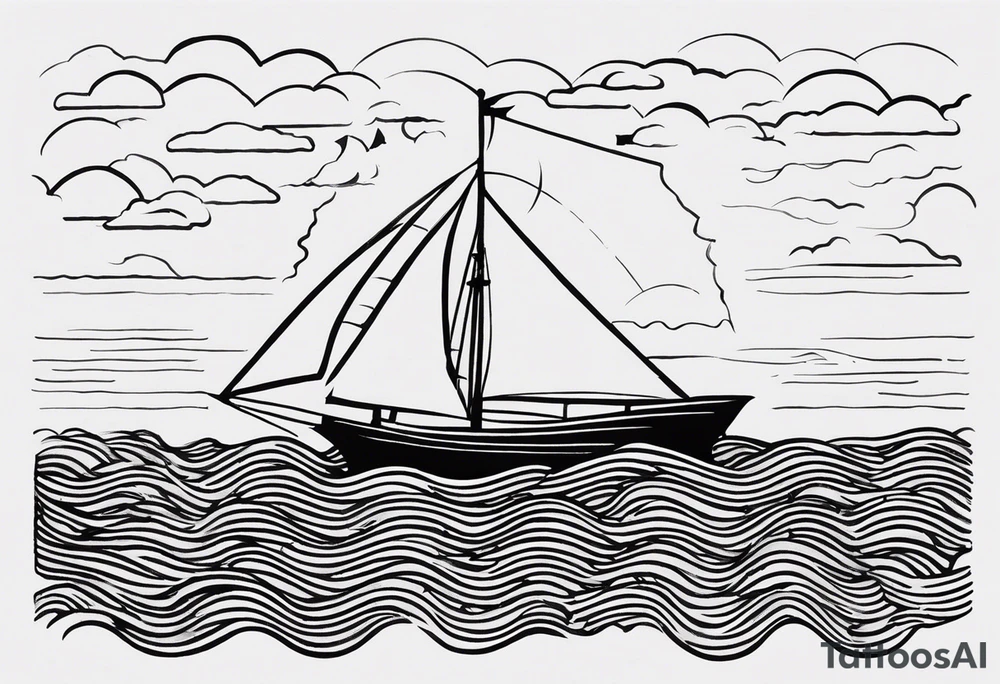 Create a forearm tattoo that embodies the phrases "No wind will be favorable to a ship that doesn't know which harbor it's sailing to" or "A person runs because they don't know where to go" in the form of an image, no text. tattoo idea