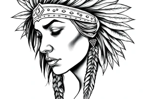 Female Native American tattoo idea