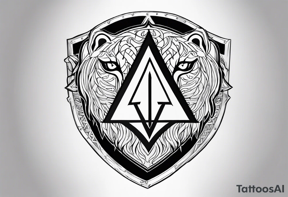 Valhalla shield sword valknut lion tattoo idea