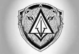 Valhalla shield sword valknut lion tattoo idea