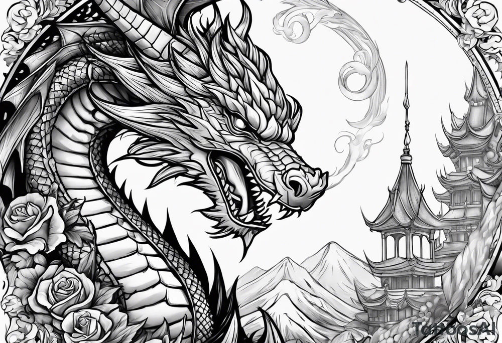 show me a tattoo design where there is a sword and a dragon wrapped around it tattoo idea