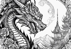 show me a tattoo design where there is a sword and a dragon wrapped around it tattoo idea