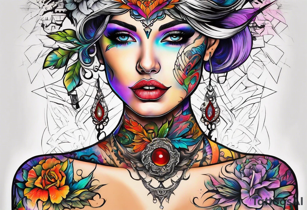 Front neck tattoo being ejecting from the skin, symbolizing the release of the voice and freedom from censorship. tattoo idea