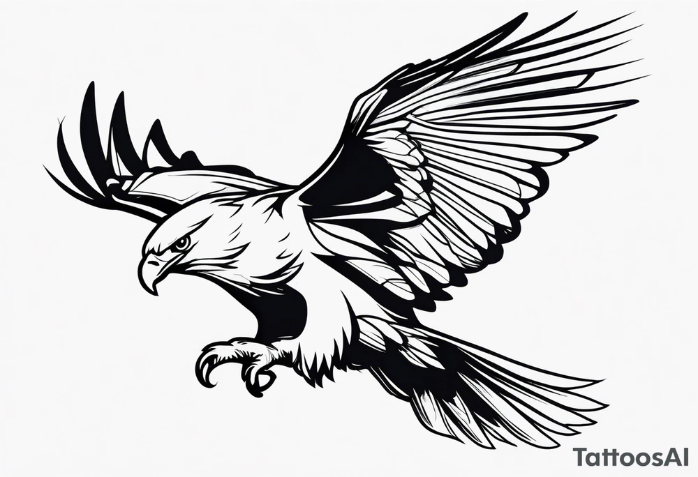 fish eagle line tattoo tattoo idea