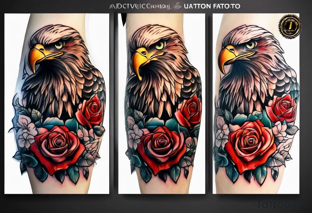 eagle, rose, clock , love tattoo idea