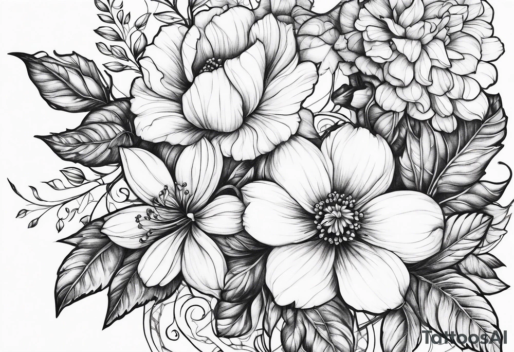 Flowers on the vines tattoo idea