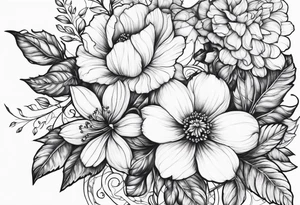 Flowers on the vines tattoo idea
