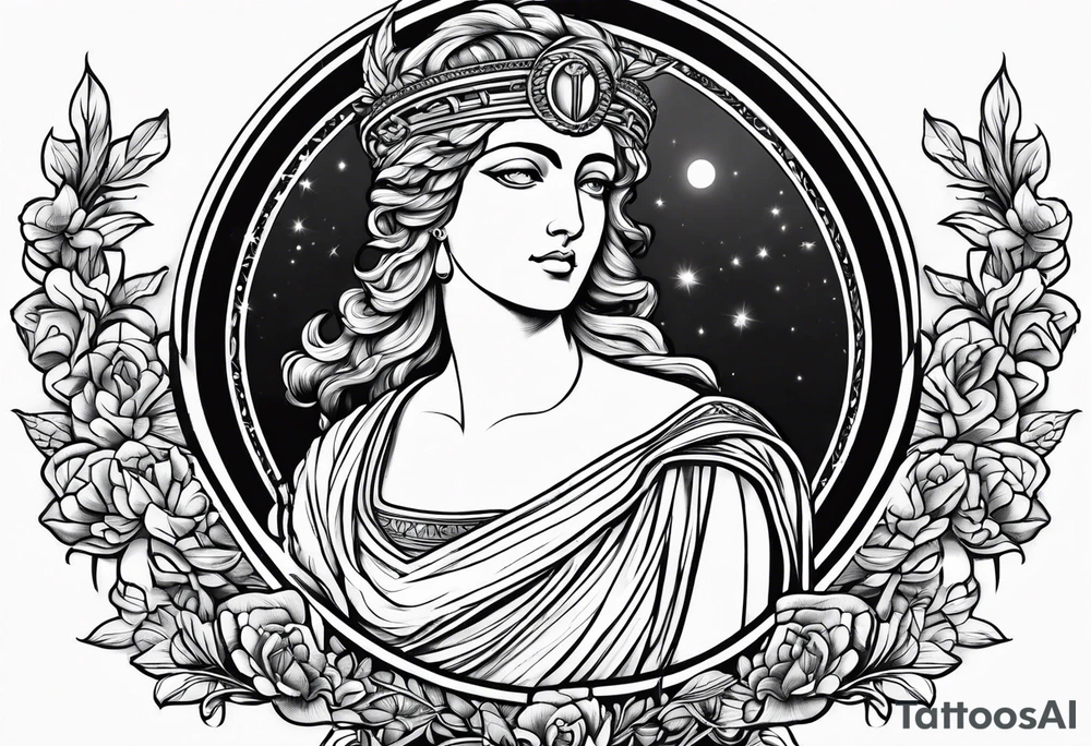 Themis greek goddess previous generations small fine line tattoo idea